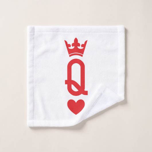 Koningin van kaarten bad handdoek (Wasdoekje)