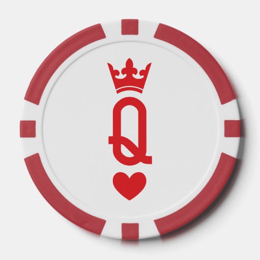 Koningin van kaarten poker chips (Voorkant)