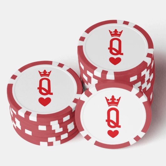 Koningin van kaarten poker chips (Opstapeling)