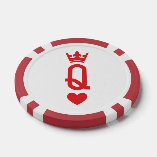 Koningin van kaarten poker chips (Enkel)