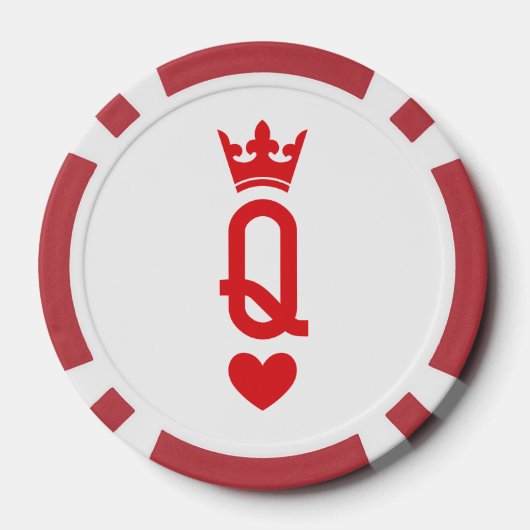 Koningin van kaarten poker chips (Achterkant)