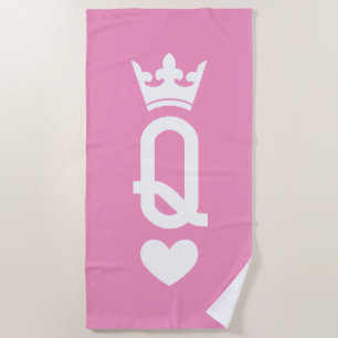 Koningin van kaarten strandlaken