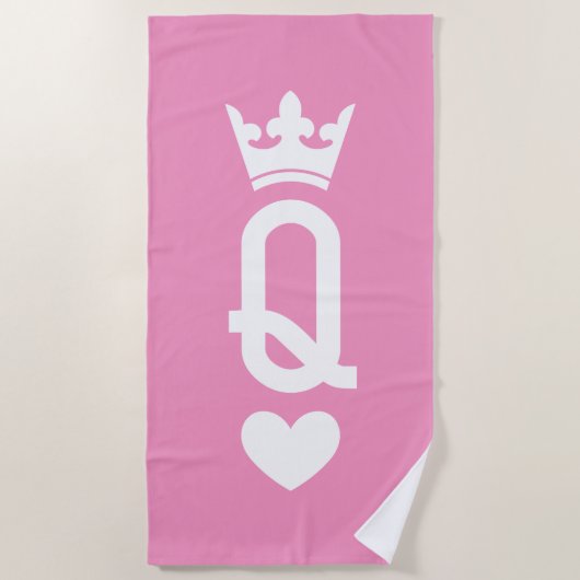 Koningin van kaarten strandlaken (Voorkant)