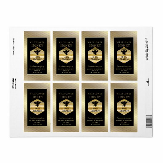  koningin van logo honingbijen jar etiket (Full Sheet)