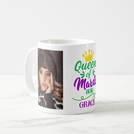 Koningin van Mardi Gras Foto Coffee Mok (Voorkant links)