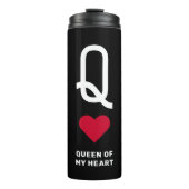 KONINGIN VAN mijn hart | Aangepaste naam 4 Foto un Thermosbeker (Voorkant)