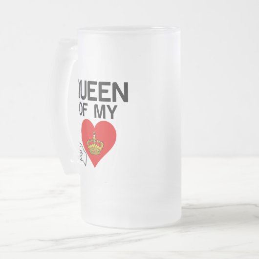 KONINGIN VAN MIJN HART MATGLAS BIERPUL (Voorkant links)