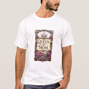 Koningin van Moeder" Vintage Koninklijke Stijl Gra T-shirt