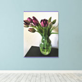 Koningin van Night Tulips Canvas Afdruk (Insitu (Houten vloer))