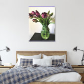 Koningin van Night Tulips Canvas Afdruk (Insitu (Slaapkamer))