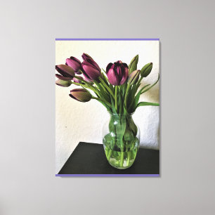 Koningin van Night Tulips Canvas Afdruk