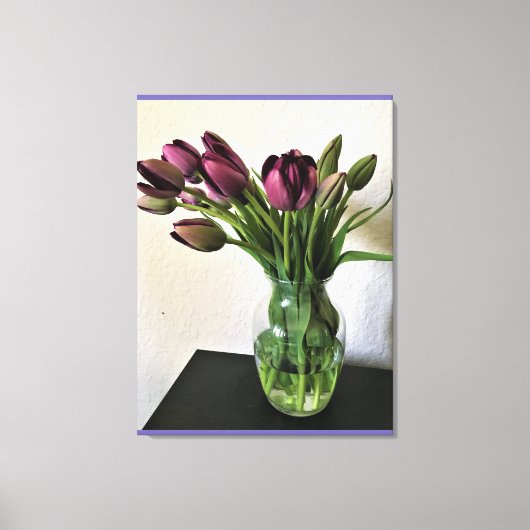 Koningin van Night Tulips Canvas Afdruk (Voorkant)