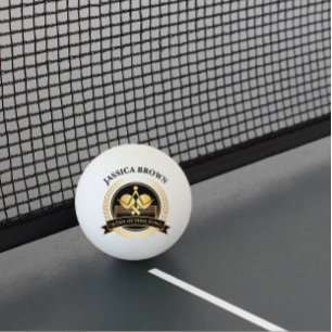 Koningin Van Ping Pong Aangepaste Naam Gouden Kl Pingpongbal