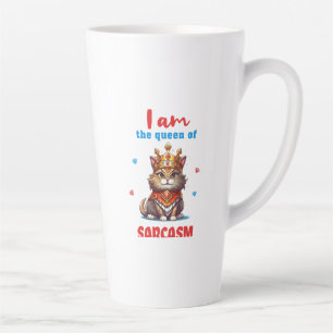 koningin van sarcasme leuke kat latte mok