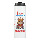 koningin van sarcasme leuke kat thermosbeker (Voorkant)