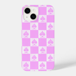 Koningin van schoppen iPhone Case Cute Pink Checke 14 Hoesje