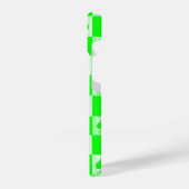 Koningin van schoppen iPhone Case Green Checkers Q Hoesje (Linkerkant)