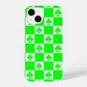 Koningin van schoppen iPhone Case Green Checkers Q iPhone Hoesje (Achterkant)