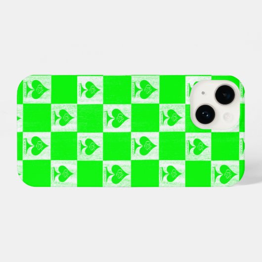 Koningin van schoppen iPhone Case Green Checkers Q iPhone Hoesje (Achterkant horizontaal)