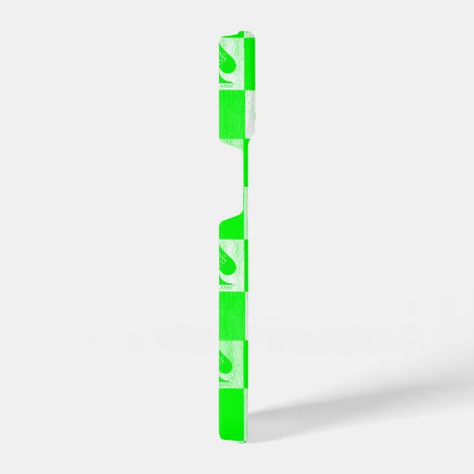 Koningin van schoppen iPhone Case Green Checkers Q iPhone Hoesje (Rechterkant)