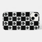 koningin van schoppen iPhone Case White Checkers Q Hoesje (Achterkant horizontaal)