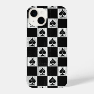 koningin van schoppen iPhone Case White Checkers Q iPhone 14 Hoesje