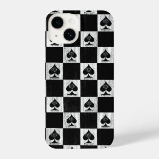 koningin van schoppen iPhone Case White Checkers Q iPhone 14 Hoesje