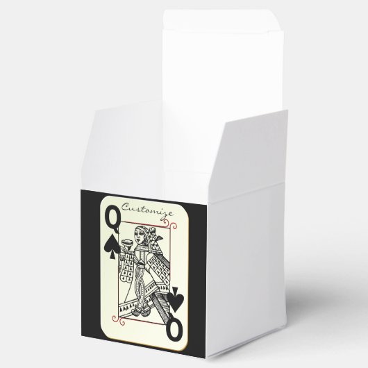 Koningin van schoppen speelkaart Thunder_Cove Bedankdoosjes (Geopend)