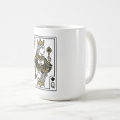 Koningin van Schoppen - Zwart & Goud Koffiemok (Voorkant rechts)