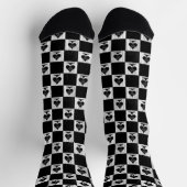 koningin van schoppenboksokken White Black Checker Sokken (Top)