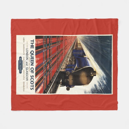 Koningin van Schots Pullman Train Fleece Deken (Voorkant (Horizontaal))