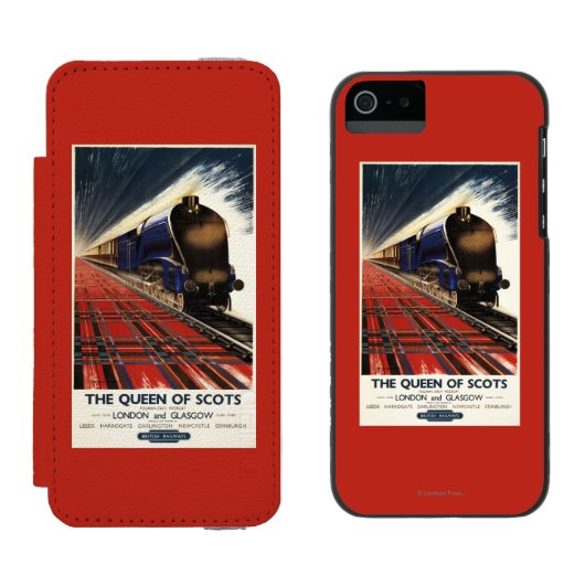 Koningin van Schots Pullman Train Incipio iPhone Portemonnee Hoesje (Naast elkaar)