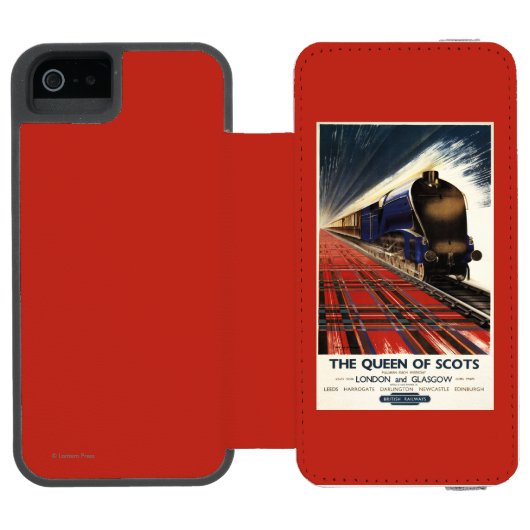 Koningin van Schots Pullman Train Incipio iPhone Portemonnee Hoesje (Agenda Open)