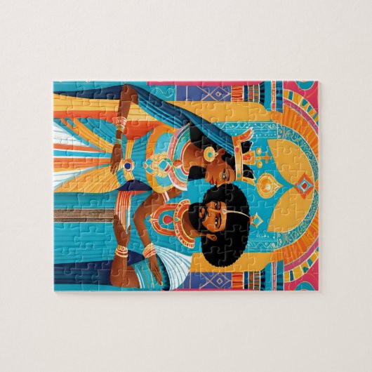 Koningin van Sheba en Koning Salomo Art Puzzel Legpuzzel (Horizontaal)