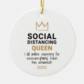 Koningin van sociale afstand Funny Kerstmis Keramisch Ornament (Voorkant)