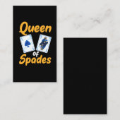 Koningin van Spades Table Gambling Card Gamer Visitekaartje (Voorkant / Achterkant)