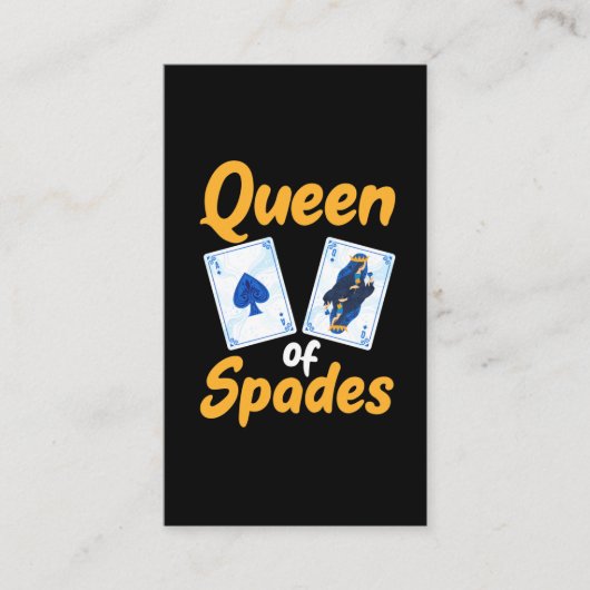 Koningin van Spades Table Gambling Card Gamer Visitekaartje (Voorkant)
