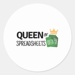koningin van spreadsheets ronde sticker