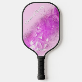 Koningin Van Swing Paarse Edelstenen Spuitverf Pickleball Paddle