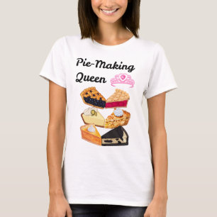 Koningin van taarten maken t-shirt