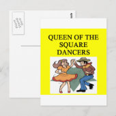 koningin van vierkant dansen briefkaart (Voorkant / Achterkant)