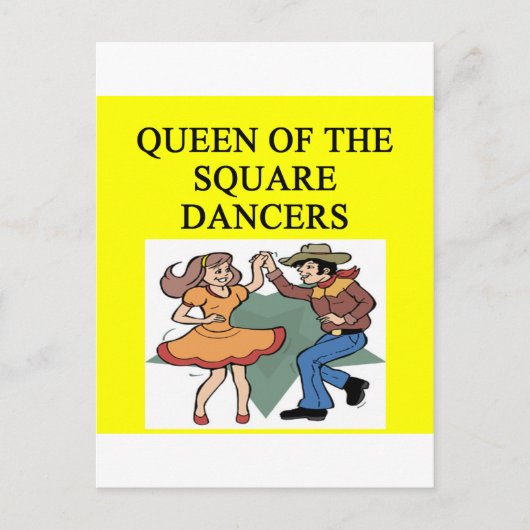 koningin van vierkant dansen briefkaart (Voorkant)