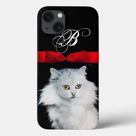KONINGIN VAN WITTE VANGSTEN MET RODE RIBBONMONOGRA Case-Mate iPhone CASE (Achterkant)