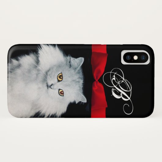 KONINGIN VAN WITTE VANGSTEN MET RODE RIBBONMONOGRA Case-Mate iPhone CASE (Achterkant (horizontaal))