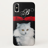 KONINGIN VAN WITTE VANGSTEN MET RODE RIBBONMONOGRA Case-Mate iPhone CASE (Achterkant)