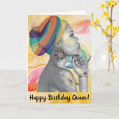 Koningin Vertrouwen Birthday Kaart (Gele Bloem)