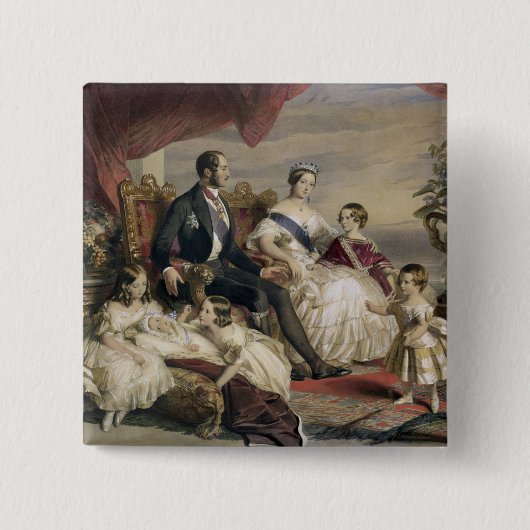 Koningin Victoria (1819-1901) en Prins Albert (181 Vierkante Button 5,1 Cm (Voorkant)