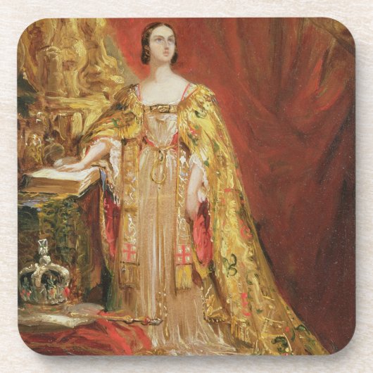 Koningin Victoria (1819-1901) met de kroon O Bier Onderzetter (Voorkant)