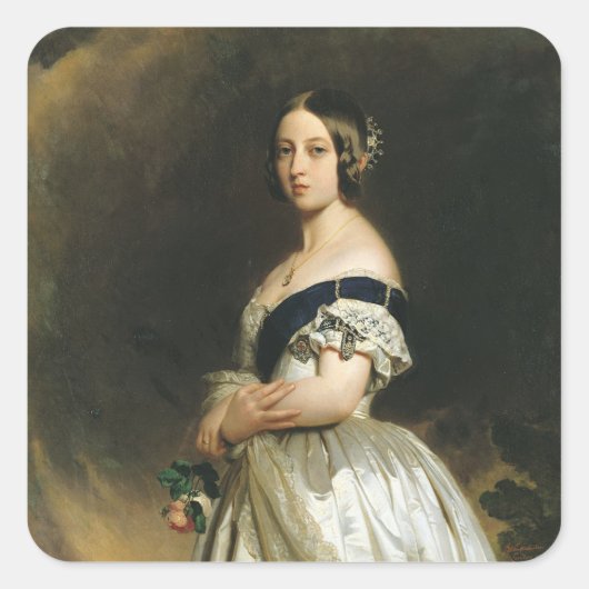 Koningin Victoria 1842 Vierkante Sticker (Voorkant)