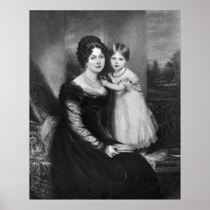 Koningin Victoria als baby met haar moeder Poster